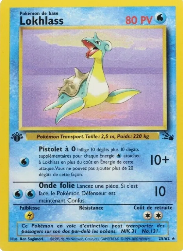 Carte Pokémon Lokhlass de l'extension Fossile