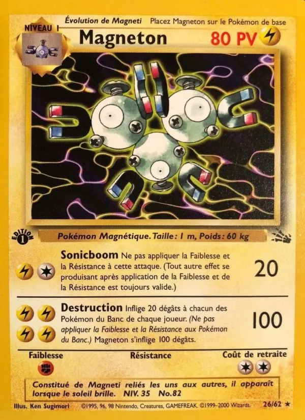 Carte Pokémon Magnéton de l'extension Fossile