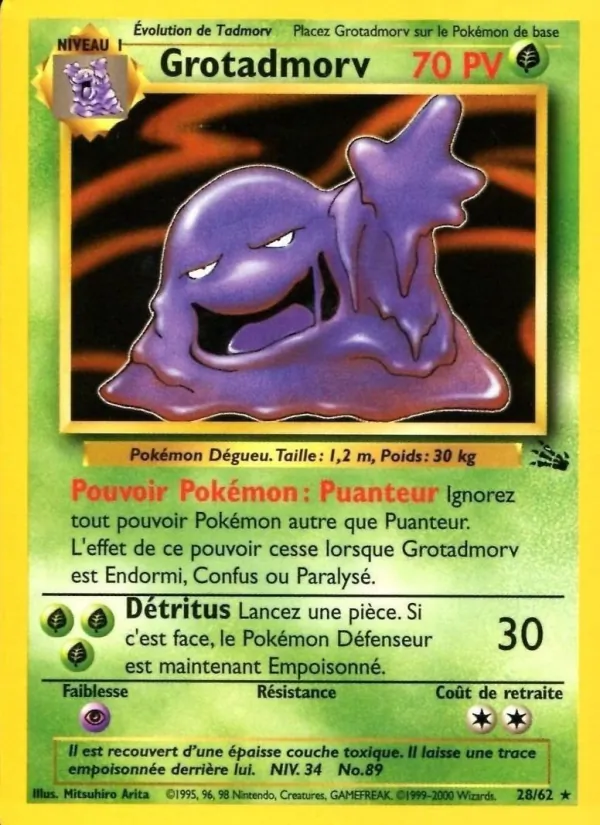Carte Pokémon Grotadmorv de l'extension Fossile