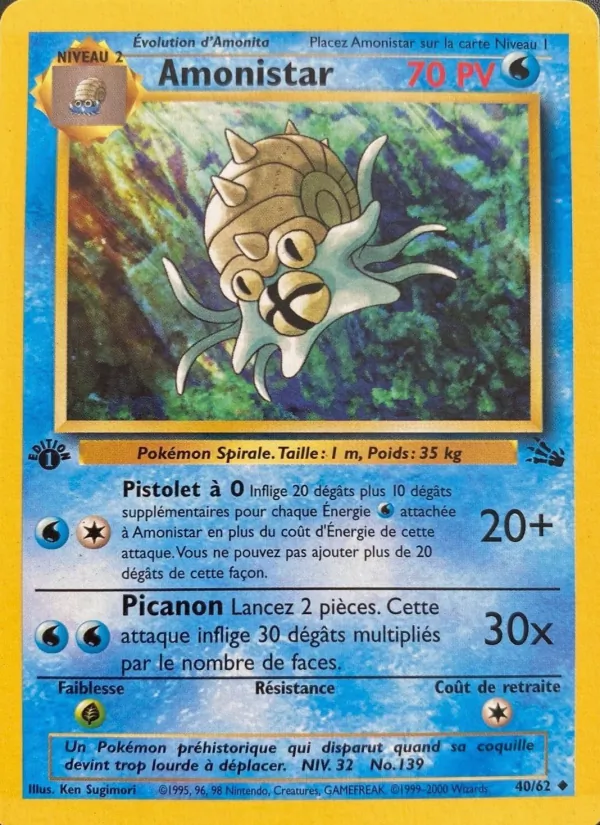 Carte Pokémon Amonistar de l'extension Fossile