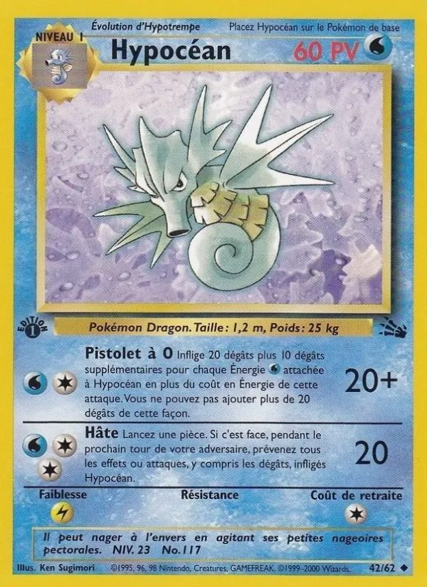 Carte Pokémon Hypocéan de l'extension Fossile