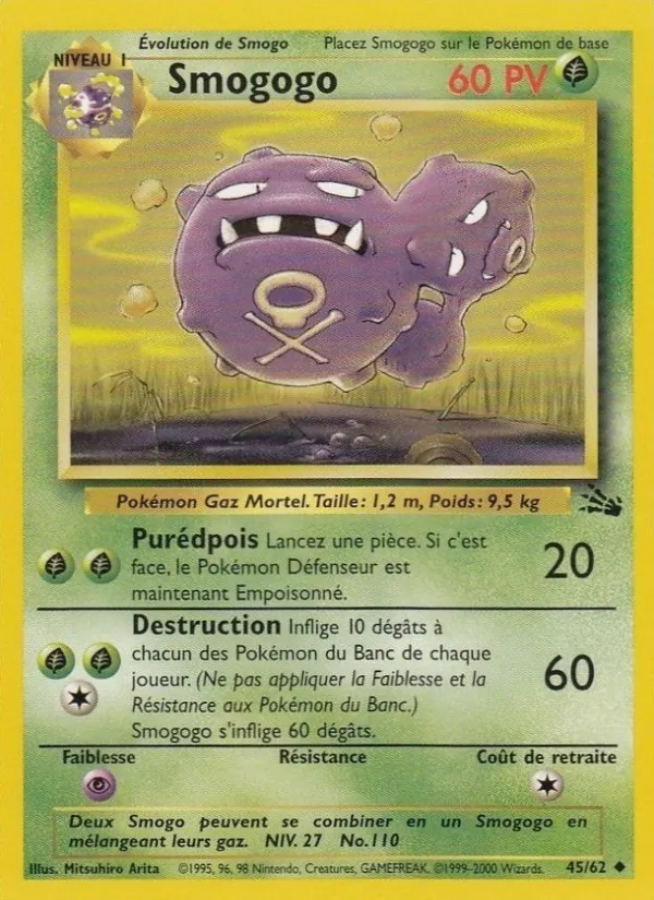Carte Pokémon Smogogo de l'extension Fossile