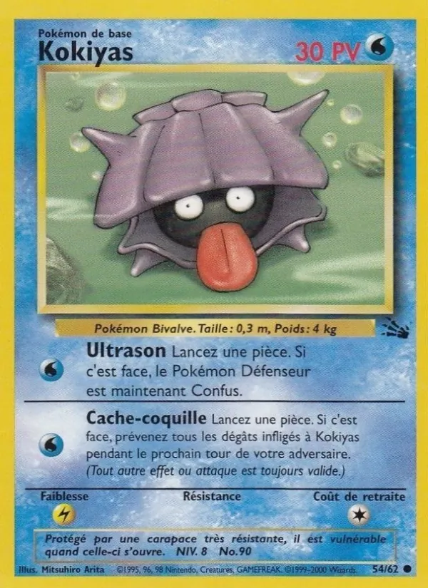Carte Pokémon Kokiyas de l'extension Fossile
