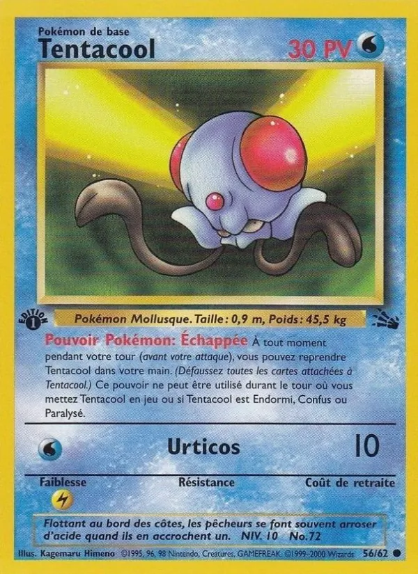 Carte Pokémon Tentacool de l'extension Fossile