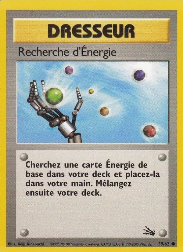 Carte Pokémon Recherche d'Énergie de l'extension Fossile