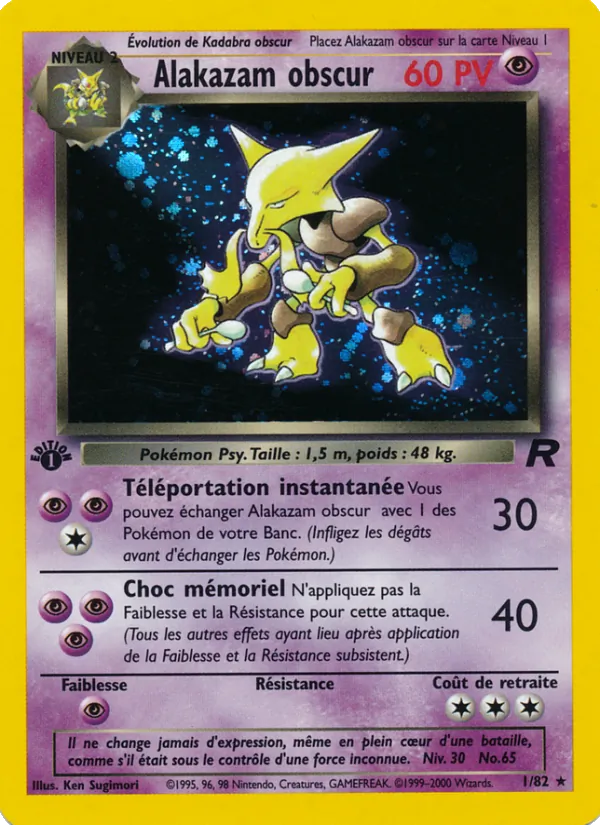 Carte Pokémon Alakazam obscur de l'extension Team Rocket