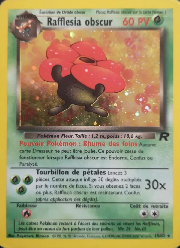 Carte Pokémon Rafflesia obscur de l'extension Team Rocket