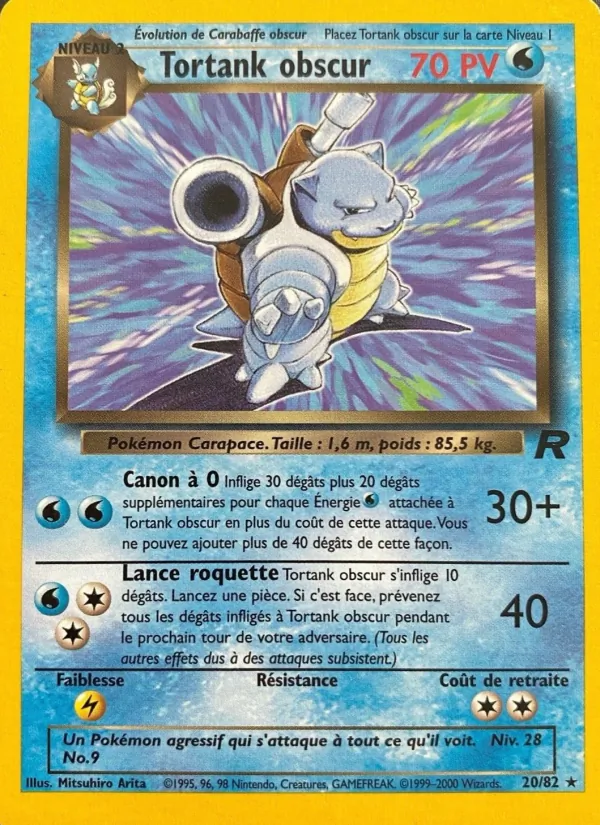 Carte Pokémon Tortank obscur de l'extension Team Rocket