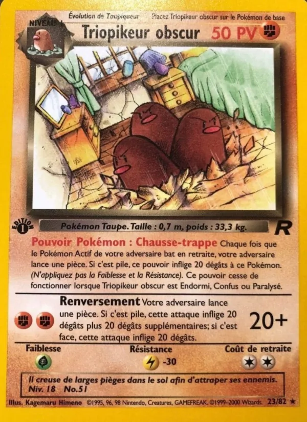 Carte Pokémon Triopikeur obscur de l'extension Team Rocket
