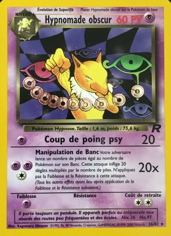 Carte Pokémon Hypnomade obscur de l'extension Team Rocket