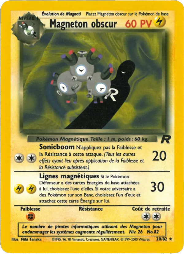 Carte Pokémon Magneton obscur de l'extension Team Rocket