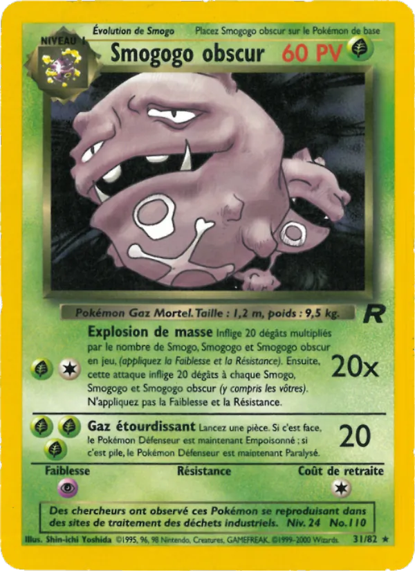 Carte Pokémon Smogogo obscur de l'extension Team Rocket