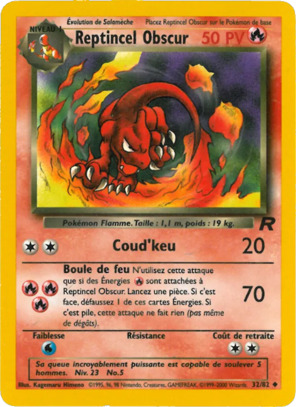 Carte Pokémon Reptincel Obscur de l'extension Team Rocket