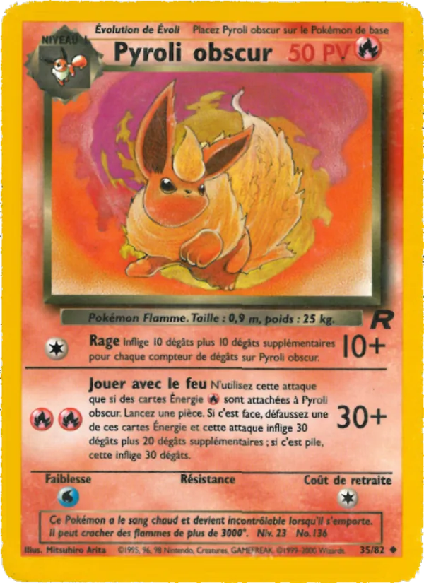 Carte Pokémon Pyroli obscur de l'extension Team Rocket