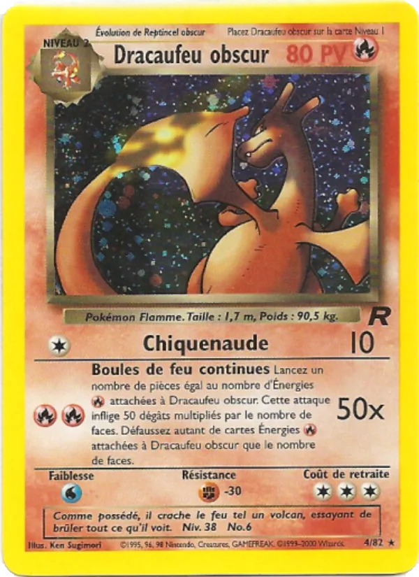 Carte Pokémon Dracaufeu obscur de l'extension Team Rocket