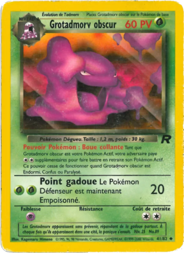 Carte Pokémon Grotadmorv obscur de l'extension Team Rocket