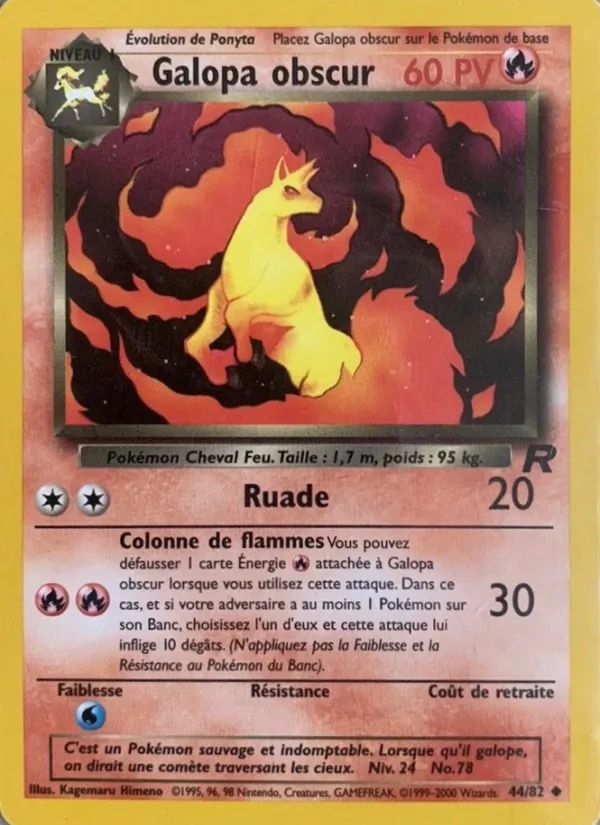 Carte Pokémon Galopa obscur de l'extension Team Rocket