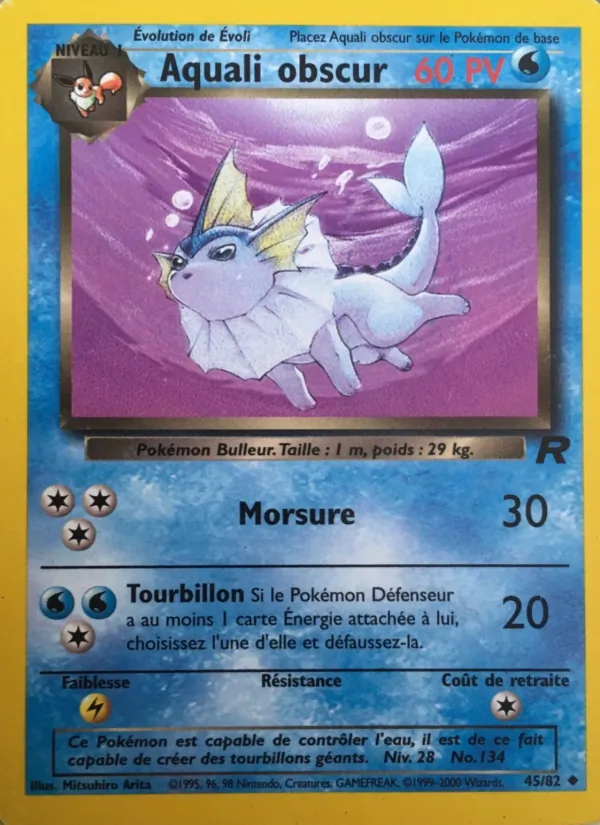 Carte Pokémon Aquali obscur de l'extension Team Rocket