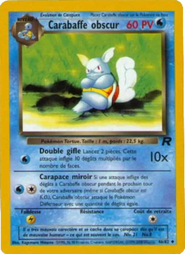 Carte Pokémon Carabaffe obscur de l'extension Team Rocket