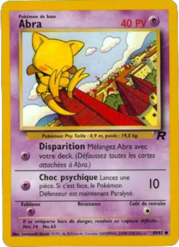 Carte Pokémon Abra de l'extension Team Rocket