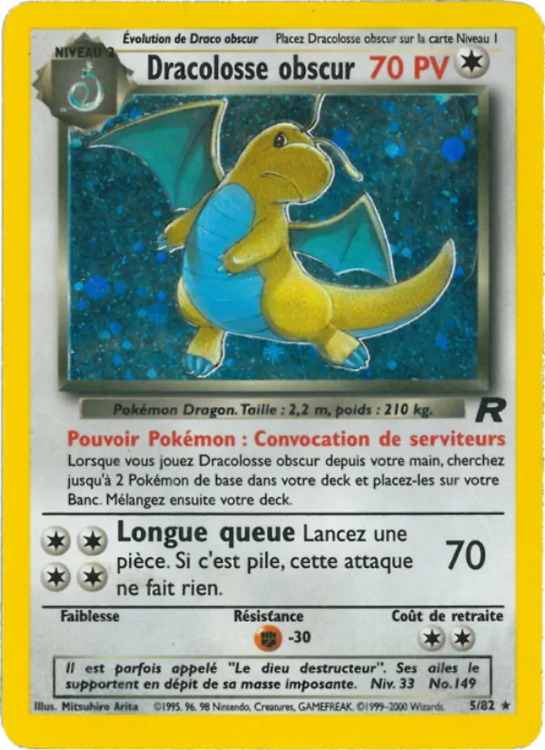 Carte Pokémon Dracolosse obscur de l'extension Team Rocket
