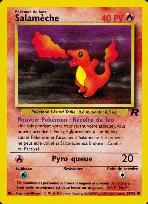 Carte Pokémon Salamèche de l'extension Team Rocket