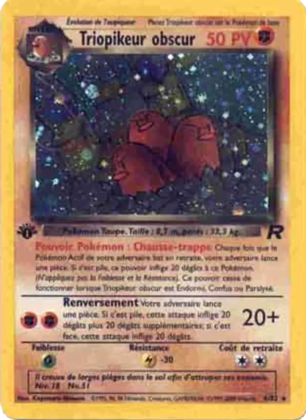 Carte Pokémon Triopikeur obscur de l'extension Team Rocket