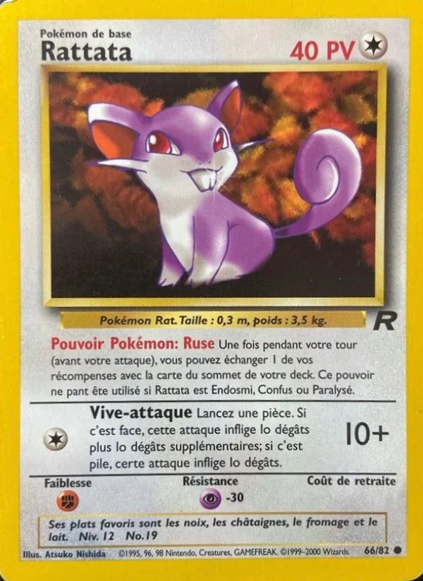 Carte Pokémon Rattata de l'extension Team Rocket