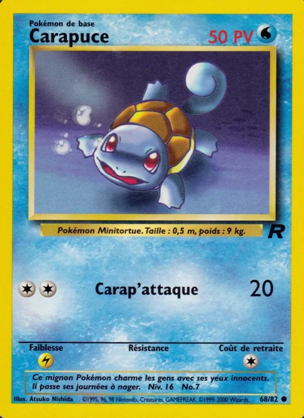 Carte Pokémon Carapuce de l'extension Team Rocket