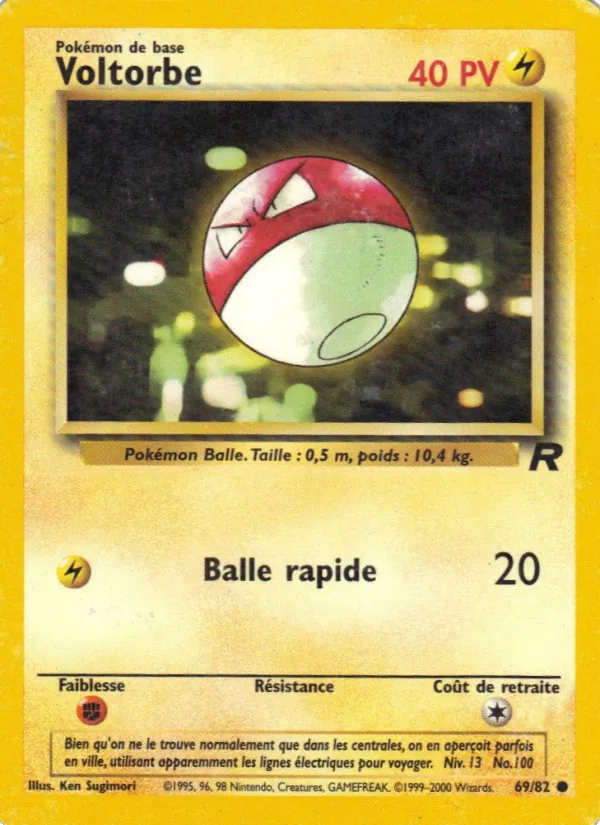 Carte Pokémon Voltorbe de l'extension Team Rocket