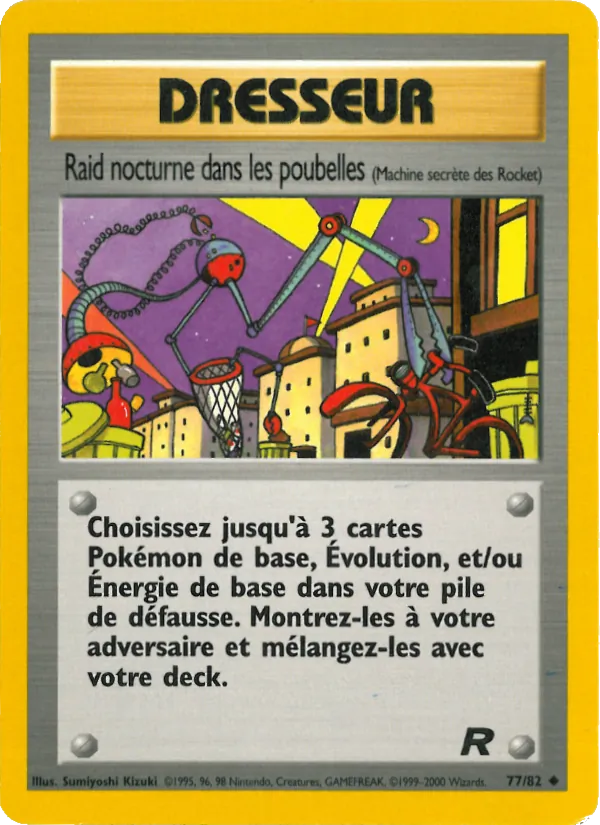 Carte Pokémon Raid nocturne dans les poubelles de l'extension Team Rocket