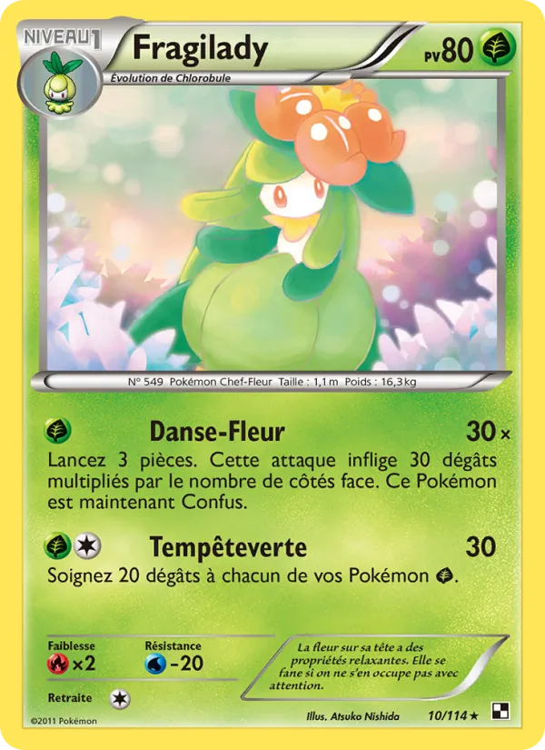 Carte Pokémon Fragilady de l'extension Noir & Blanc