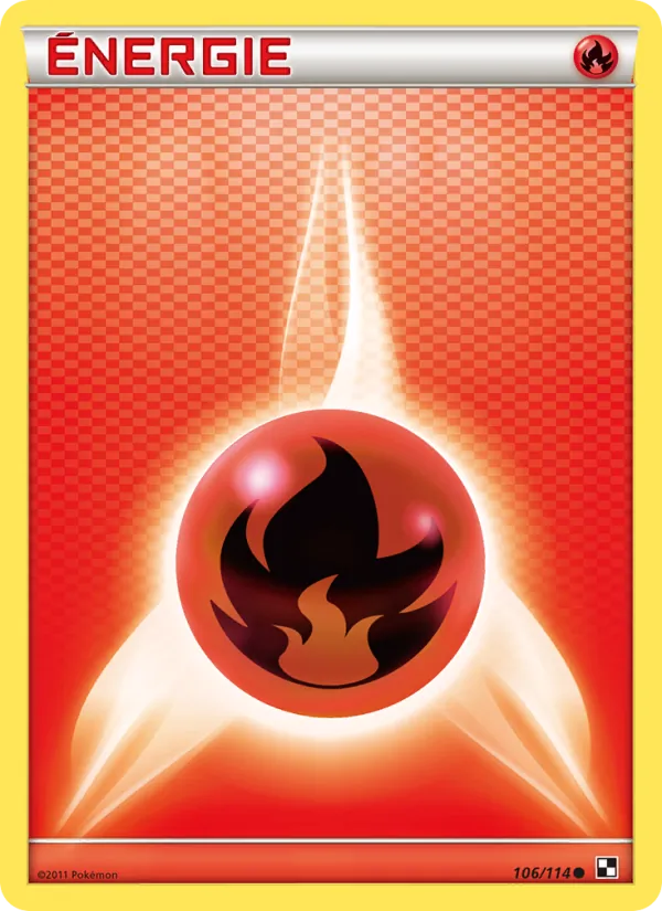 Carte Pokémon Énergie Feu de l'extension Noir & Blanc