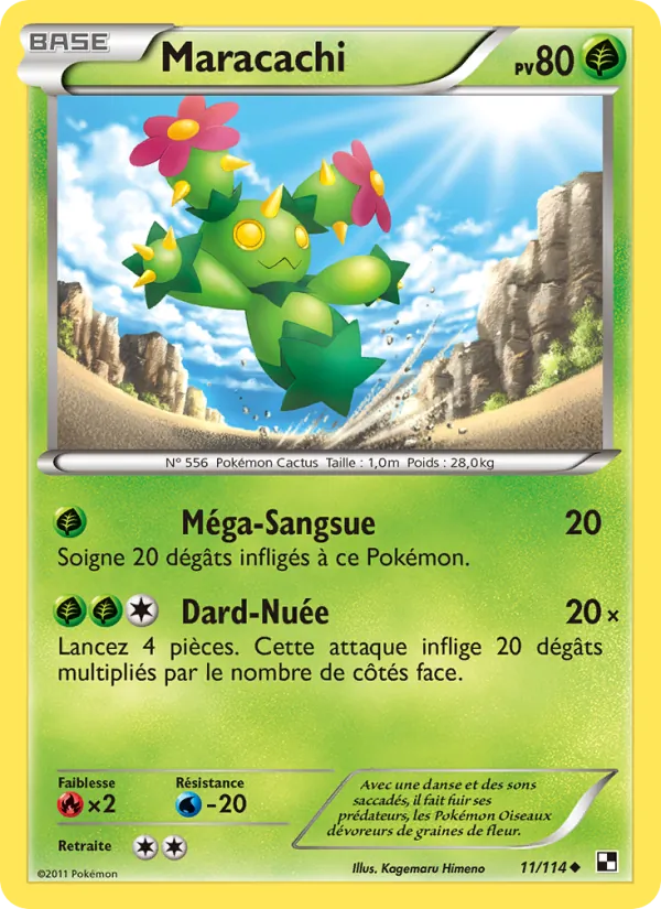 Carte Pokémon Maracachi de l'extension Noir & Blanc