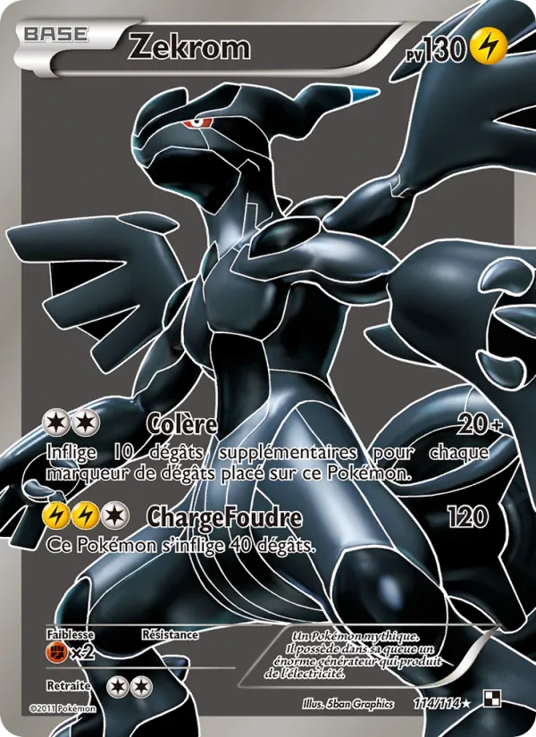 Carte Pokémon Zekrom de l'extension Noir & Blanc