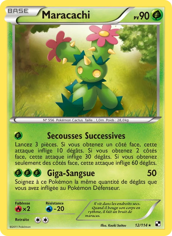 Carte Pokémon Maracachi de l'extension Noir & Blanc