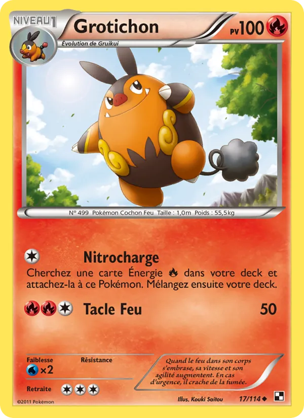 Carte Pokémon Grotichon de l'extension Noir & Blanc