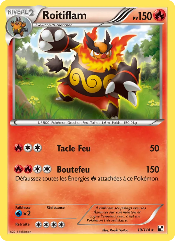 Carte Pokémon Roitiflam de l'extension Noir & Blanc