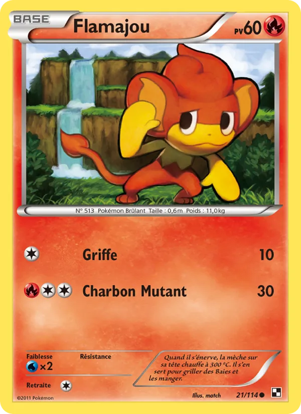 Carte Pokémon Flamajou de l'extension Noir & Blanc