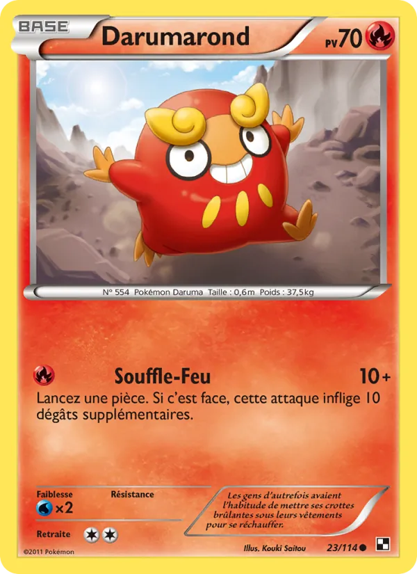 Carte Pokémon Darumarond de l'extension Noir & Blanc