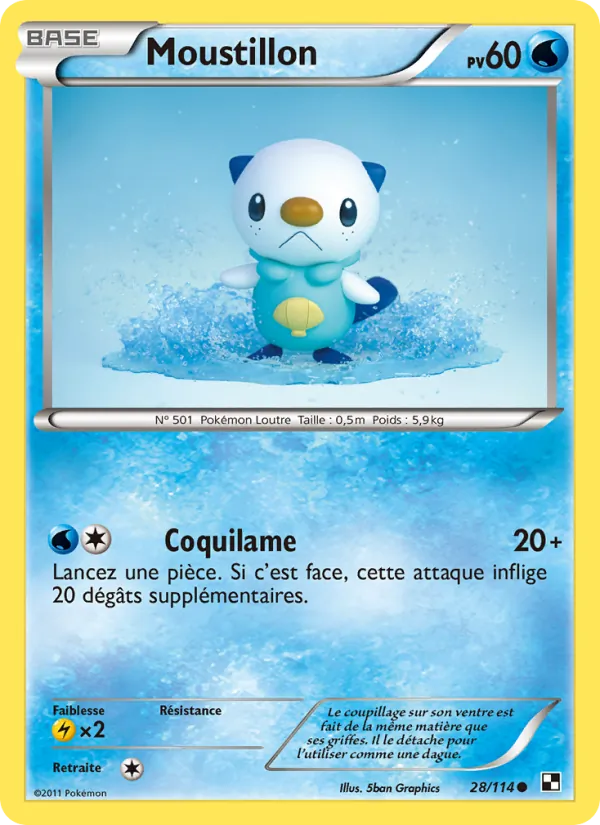 Carte Pokémon Moustillon de l'extension Noir & Blanc