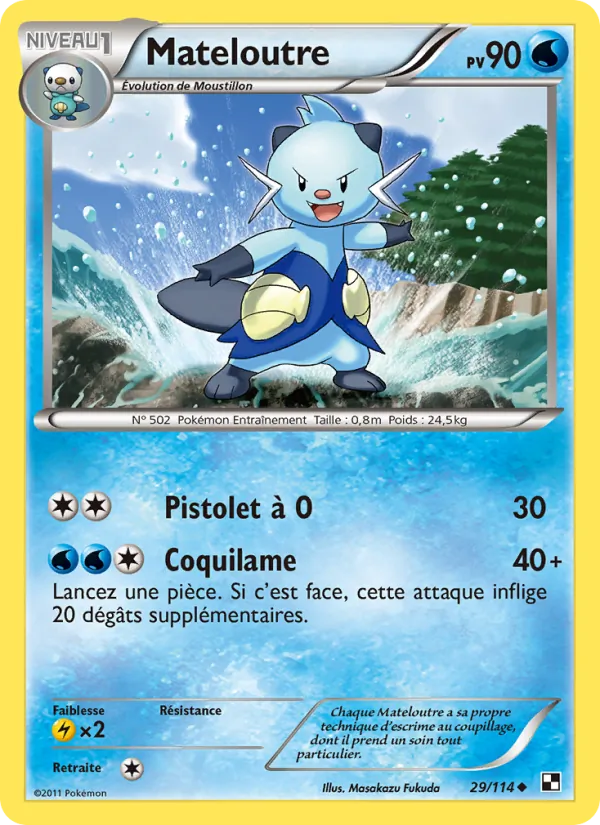 Carte Pokémon Mateloutre de l'extension Noir & Blanc