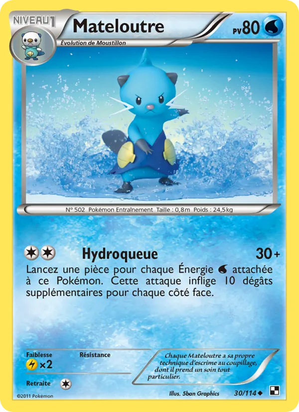 Carte Pokémon Mateloutre de l'extension Noir & Blanc