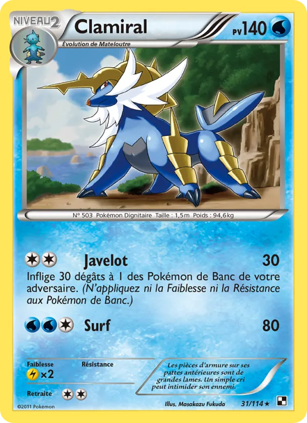 Carte Pokémon Clamiral de l'extension Noir & Blanc