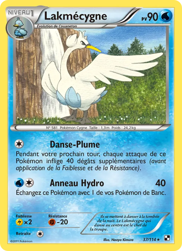 Carte Pokémon Lakmécygne de l'extension Noir & Blanc
