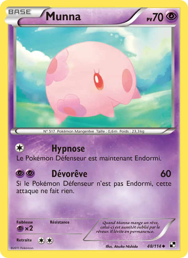 Carte Pokémon Munna de l'extension Noir & Blanc
