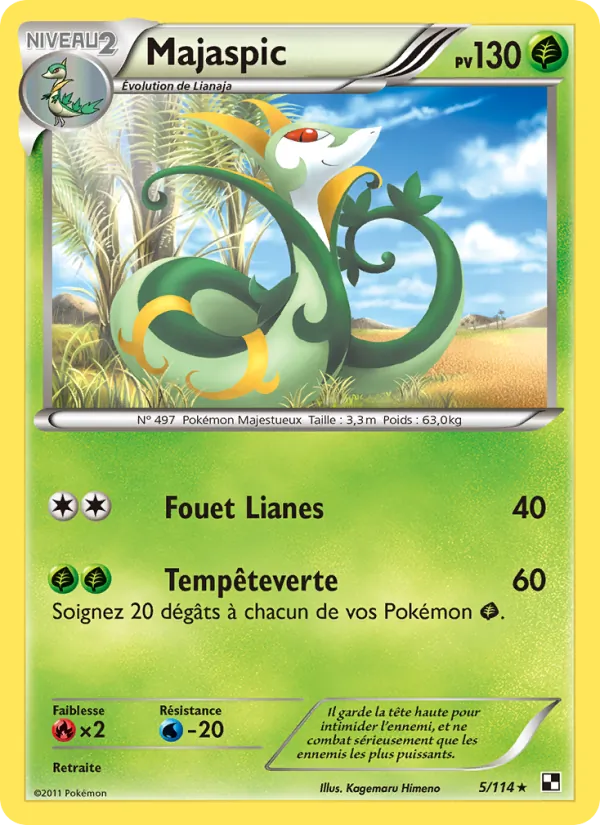 Carte Pokémon Majaspic de l'extension Noir & Blanc
