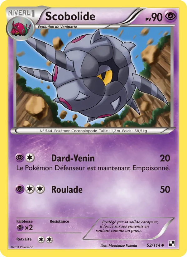 Carte Pokémon Scobolide de l'extension Noir & Blanc
