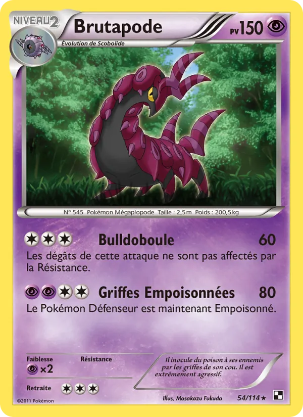 Carte Pokémon Brutapode de l'extension Noir & Blanc