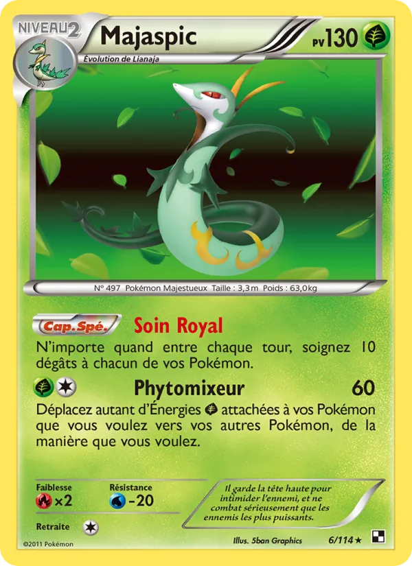 Carte Pokémon Majaspic de l'extension Noir & Blanc